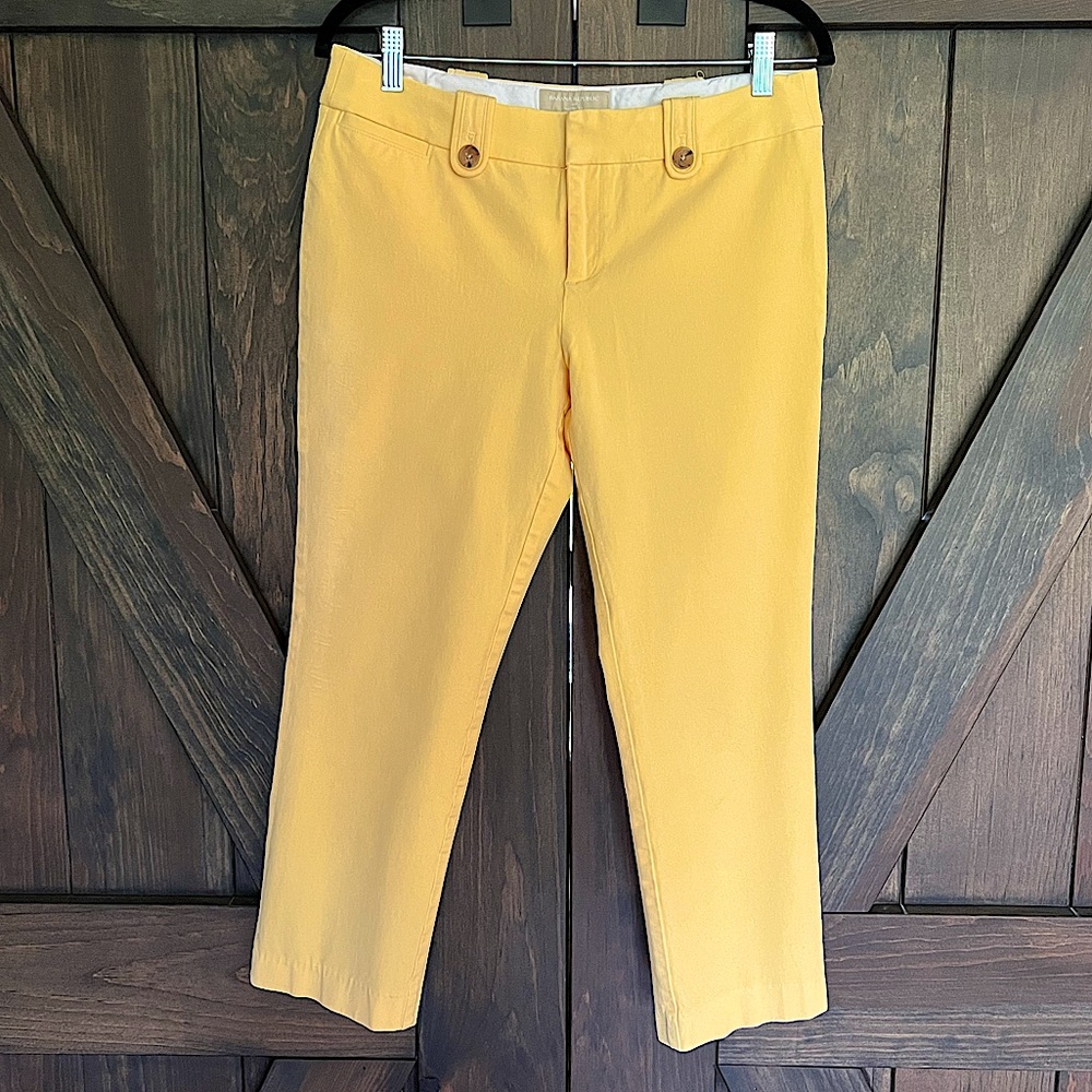 Banana Republic Yellow Martin Fit Cropped Pants 24 inseam Size 10